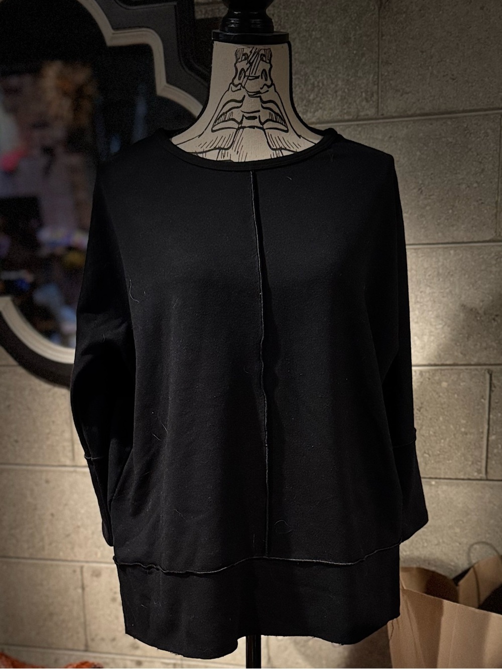 SPANX Black Boxy Pullover Sweatshirt